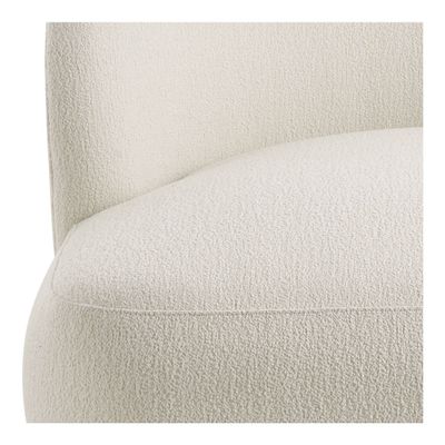 Fauteuils - Fauteuil LISETTE large en bouclette - Crème - BLANC D'IVOIRE