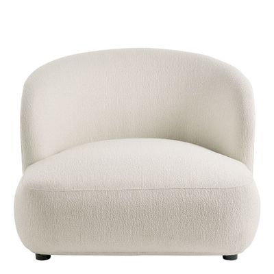 Fauteuils - Fauteuil LISETTE large en bouclette - Crème - BLANC D'IVOIRE