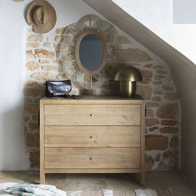 Chests of drawers - MARCELLE light oak chest of drawers - BLANC D'IVOIRE
