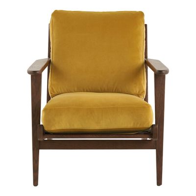 Armchairs - JULES armchair in velvet - Saffron - BLANC D'IVOIRE