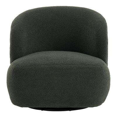 Fauteuils - Fauteuil tournant LISETTE en bouclette - Kaki - BLANC D'IVOIRE