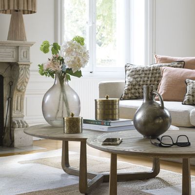 Coffee tables - MAXINE round coffee table - Large model - ø 100 x 36 cm - BLANC D'IVOIRE