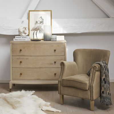 Armchairs - CLAUDE cinnamon armchair - BLANC D'IVOIRE