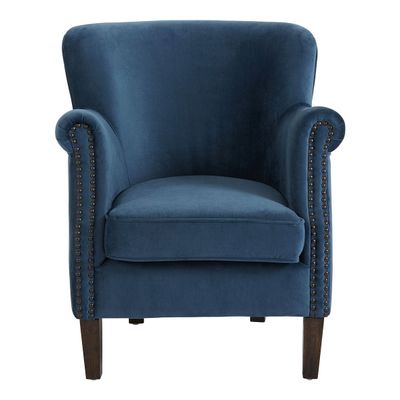 Fauteuils - Fauteuil CLAUDE bleu de minuit - BLANC D'IVOIRE