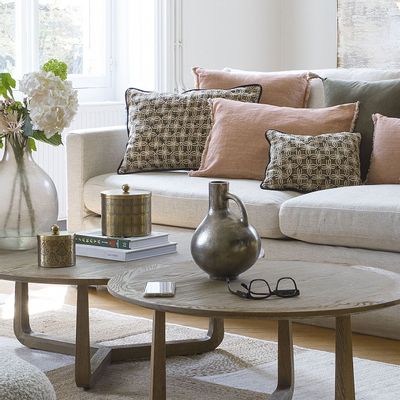 Canapés - Canapé ANGIE en lin mélangé - Naturel - BLANC D'IVOIRE