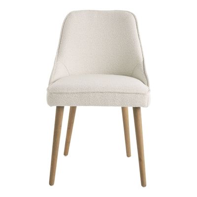 Chaises - Chaise MARCUS bouclette - Crème - BLANC D'IVOIRE