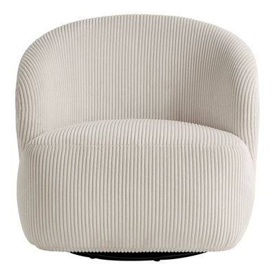 Fauteuils - Fauteuil LISETTE en velours côtelé - Crème - BLANC D'IVOIRE