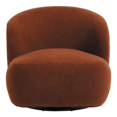 Fauteuils - Fauteuil LISETTE en bouclette - Terracotta - BLANC D'IVOIRE