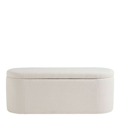 Benches - LISETTE storage bench in French terry fabric - Cream - BLANC D'IVOIRE