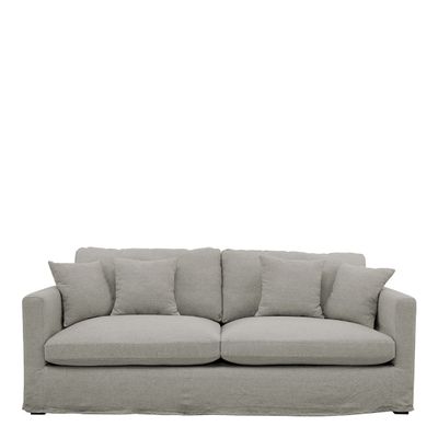 Sofas - ANGIE sofa in linen blend - Light gray - BLANC D'IVOIRE