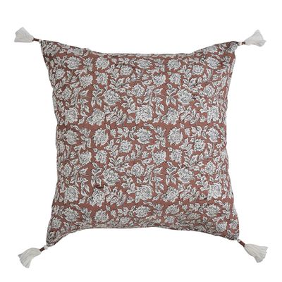 Fabric cushions - EDEN cotton cushion cover - Terracotta - 50 x 50 cm - BLANC D'IVOIRE