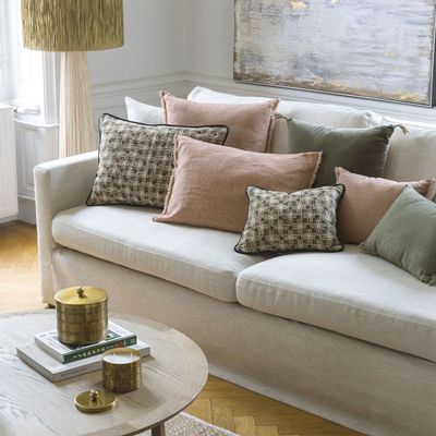 Fabric cushions - CHANDRA cushion cover - Bronze - 50 x 50 cm - BLANC D'IVOIRE