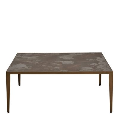 Coffee tables - GIULIA square coffee table with ceramic top and metal legs - 100 x 100 x 40 cm - BLANC D'IVOIRE