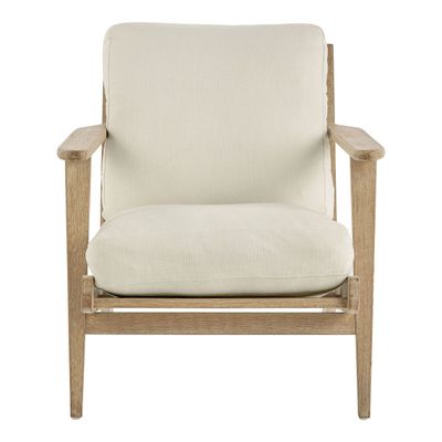Fauteuils - Fauteuil JULES en coton et lin - Écru - BLANC D'IVOIRE