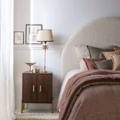 Night tables - VICTOR bedside table in waxed mango wood with walnut finish - BLANC D'IVOIRE