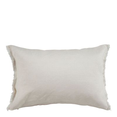 Coussins textile - Housse de coussin CHLOÉ en lin lavé - Ivoire - 60 x 40 cm - BLANC D'IVOIRE