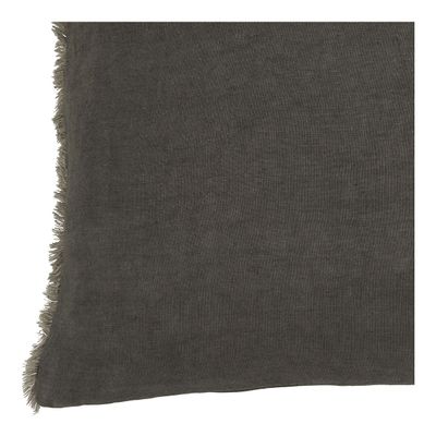 Coussins textile - Housse de coussin CHLOÉ en lin lavé - Gris charbon - 60 x 40 cm - BLANC D'IVOIRE