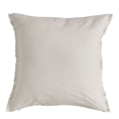 Coussins textile - Housse de coussin CHLOÉ en lin lavé - Ivoire - 50 x 50 cm - BLANC D'IVOIRE