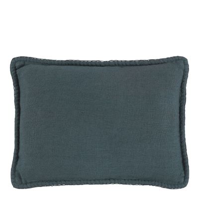 Coussins - Coussin LOUISE lin - Pétrole - BLANC D'IVOIRE