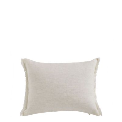 Coussins textile - Housse de coussin CHLOÉ en lin lavé - Ivoire - 30 x 40 cm - BLANC D'IVOIRE