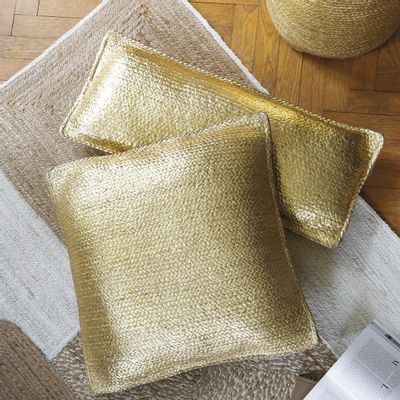 Cushions - APOLLO jute cushion - Gold - 80 x 32 cm - BLANC D'IVOIRE