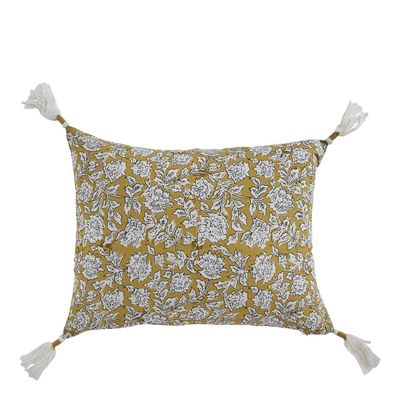 Coussins textile - Housse de coussin EDEN en coton - Safran - 30 x 40 cm - BLANC D'IVOIRE