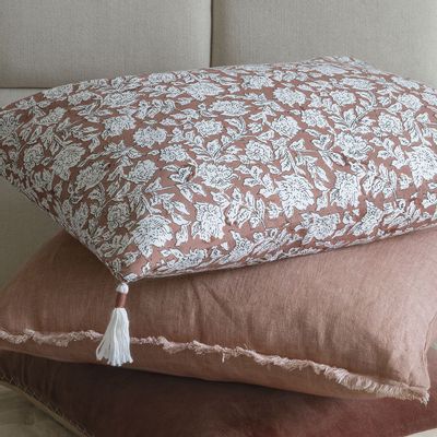 Fabric cushions - EDEN cotton cushion cover - Terracotta - 30 x 40 cm - BLANC D'IVOIRE