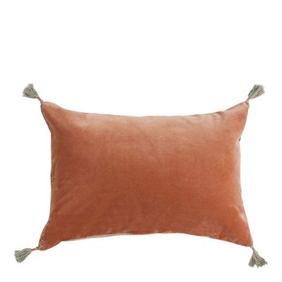 Fabric cushions - MATTEO cushion cover in cotton and linen velvet - Blush - 60 x 40 cm - BLANC D'IVOIRE