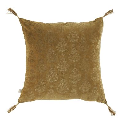 Coussins textile - Housse de coussin AURORE en velours - Bronze et doré - 50 x 50 cm - BLANC D'IVOIRE
