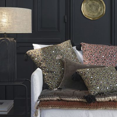 Coussins textile - Housse de coussin BAGHEERA - Bronze - 50 x 50 cm - BLANC D'IVOIRE