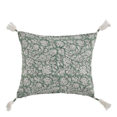 Fabric cushions - EDEN cotton cushion cover - Celadon - 30 x 40 cm - BLANC D'IVOIRE