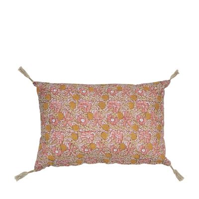 Fabric cushions - JUNGLE cotton cushion cover - Pink - 60 x 40 cm - BLANC D'IVOIRE