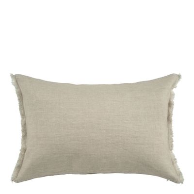 Coussins textile - Housse de coussin CHLOÉ en lin lavé - Naturel - 60 x 40 cm - BLANC D'IVOIRE