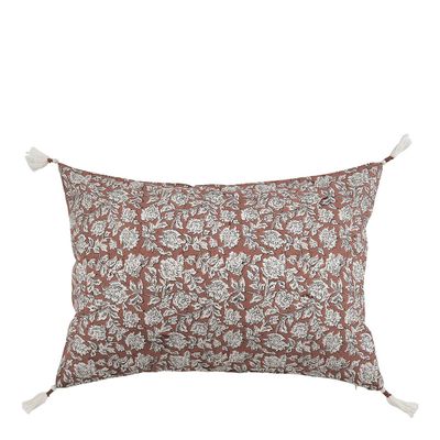 Coussins textile - Housse de coussin EDEN en coton - Terracotta - 60 x 40 cm - BLANC D'IVOIRE