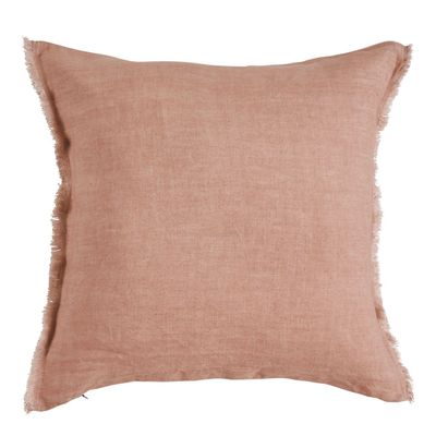 Fabric cushions - CHLOÉ cushion cover in washed linen - Blush - 50 x 50 cm - BLANC D'IVOIRE