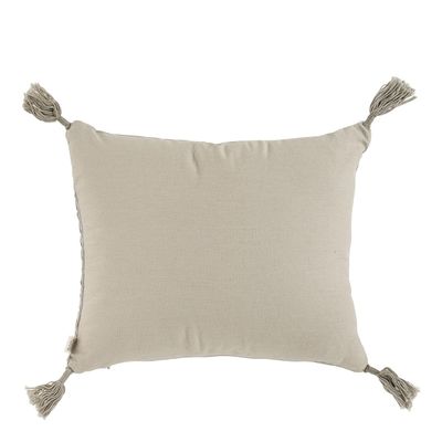 Cushions - MATTEO velvet and linen cushion - Gray - BLANC D'IVOIRE