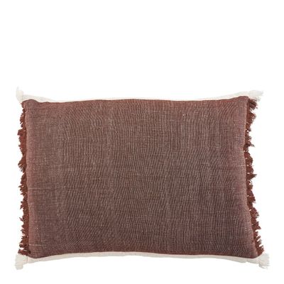 Cushions - ASTRID cotton and linen cushion - Terracotta - BLANC D'IVOIRE