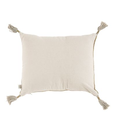 Cushions - MATTEO velvet and linen cushion - Taupe - BLANC D'IVOIRE