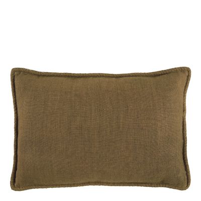 Cushions - LOUISE linen cushion - Bronze - BLANC D'IVOIRE