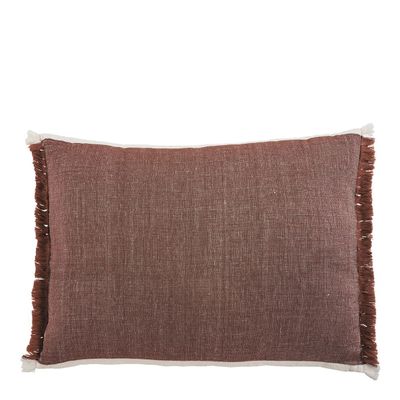 Coussins - Coussin ASTRID coton et lin - Terracotta - BLANC D'IVOIRE