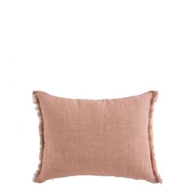 Fabric cushions - CHLOÉ cushion cover in washed linen - Blush - 30 x 40 cm - BLANC D'IVOIRE
