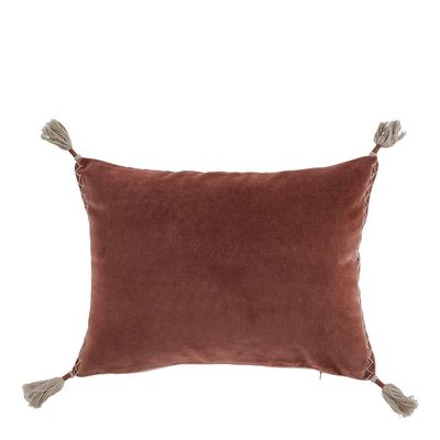 Coussins textile - Housse de coussin MATTEO en velours de coton et lin - Terracotta - 30 x 40 cm - BLANC D'IVOIRE