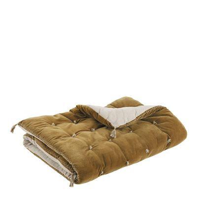 Canapés - Futon MATTEO en velours de coton et lin - Bronze - BLANC D'IVOIRE