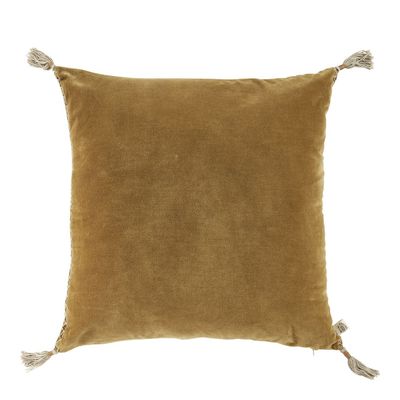 Coussins - Coussin MATTEO velours et lin - Bronze - BLANC D'IVOIRE