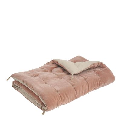 Sofas - MATTEO futon in cotton and linen velvet - Pink - BLANC D'IVOIRE