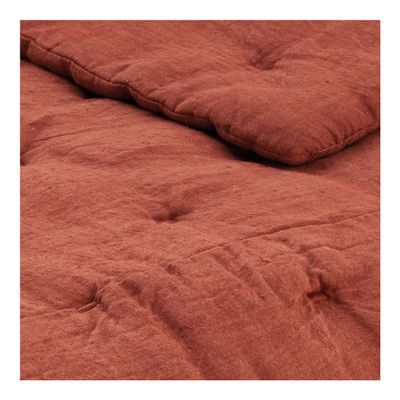 Bed linens - CHLOÉ bedspread in washed linen - Burnt orange - 230 x 180 cm - BLANC D'IVOIRE