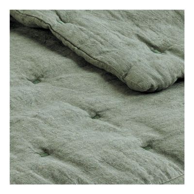 Linge de lit - Couvre-lit CHLOÉ en lin lavé - Céladon - 230 x 180 cm - BLANC D'IVOIRE