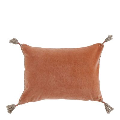 Fabric cushions - MATTEO cushion cover in cotton and linen velvet - Blush - 30 x 40 cm - BLANC D'IVOIRE
