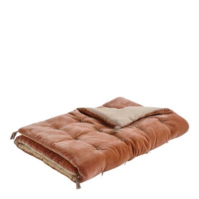 Canapés - Futon MATTEO en velours de coton et lin - Blush - 180 x 80 cm - BLANC D'IVOIRE