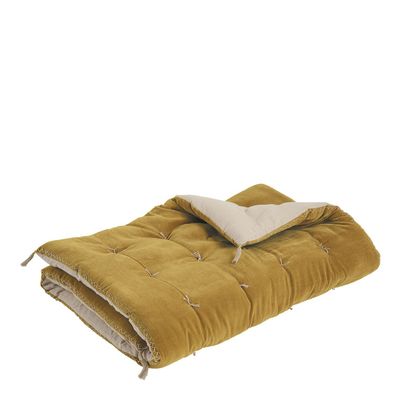 Canapés - Futon MATTEO en velours de coton et lin - Safran - BLANC D'IVOIRE